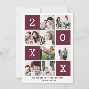 Modern graphic multi photo holiday card