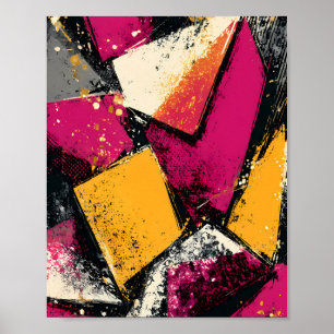 Modern Graphic Pop: Abstract Fragmentation Poster