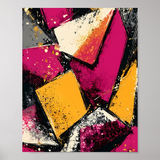 Modern Graphic Pop: Abstract Fragmentation Poster (Front)