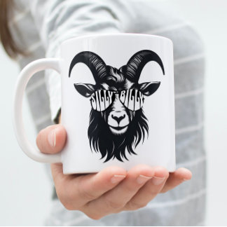 Modern Graphic Silly Billy Goat Customisable Mug