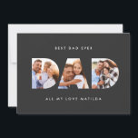Modern graphic typography Multi photo dad Invitation<br><div class="desc">Modern graphic typography multi photo best dad ever birthday,  Christmas or fathers day gift card. Part of a collection.</div>
