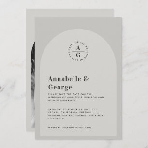 Modern graphic typography photo wedding holiday card