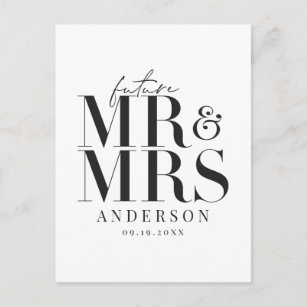 Modern, graphic, typography save the date postcard