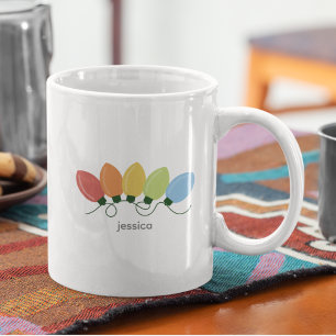 Modern Graphical Lights Christmas Coffee Mug