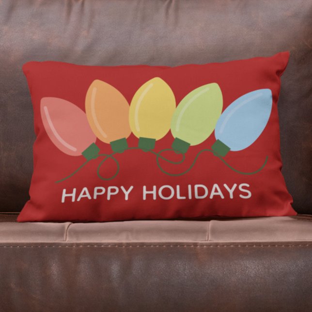 Modern Graphical Lights Christmas Lumbar Cushion (Creator Uploaded)