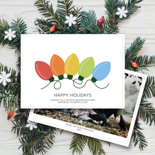 Modern Graphical Lights Christmas Photo Holiday Card (Creator Uploaded)
