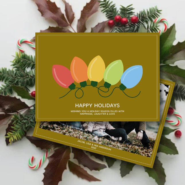 Modern Graphical Lights Christmas Photo Holiday Card (Creator Uploaded)