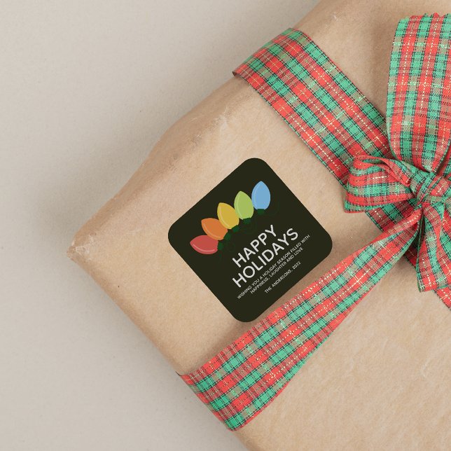 Modern Graphical Lights Christmas Square Sticker (Creator Uploaded)