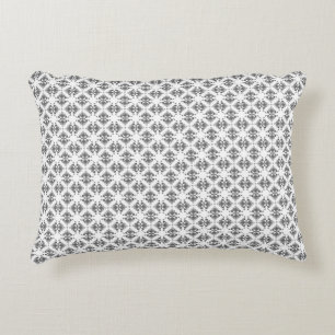 Modern Graphite Damask Pattern Accent Pillow