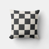Modern Graphite Warm White Checkered