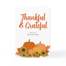 Modern Grateful & Thankful Sunflower Thanksgiving