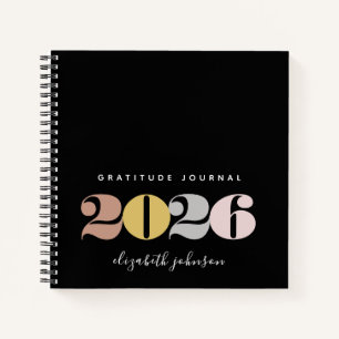 Modern Gratitude New Years Monogram Notebook