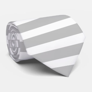Modern Gray And White Horizontal Striped Tie