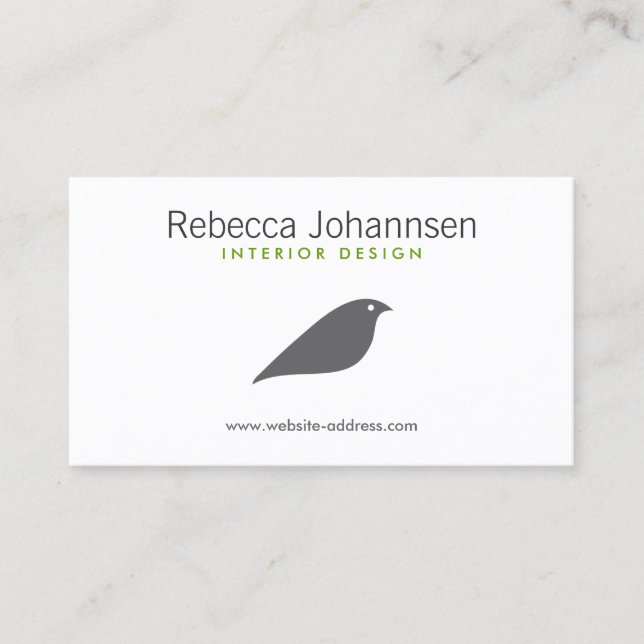 MODERN GRAY BIRD Designer Business Card (Front)