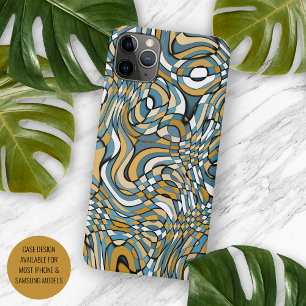 Modern Gray Blue Taupe Brown Black Art Pattern iPhone 11 Pro Max Case