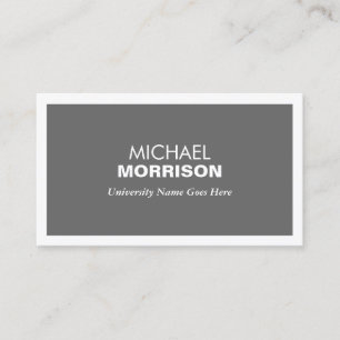 MODERN GRAY BUSINESS CARD FOR COLLEGE STUDENTS