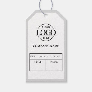Modern Gray Business Logo Clothing Price Hang Tag