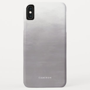 Modern Gray Gradient Ombre Personalized iPhone XS Max Case