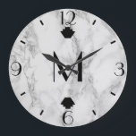 Modern Gray Marble Art Deco Finials Large Clock<br><div class="desc">This black, white, and gray clock is the perfect accent to your vintage art deco decor! Whether for an office, bedroom, or your any room! It's stylish black and gray marble design is on trend. The sophisticated art deco black finials add a bit of class to this minimalist vintage clock....</div>