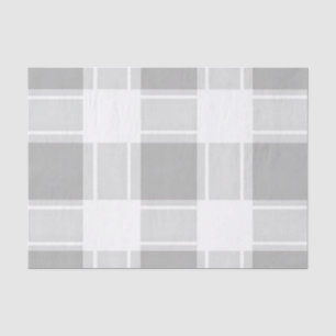 Modern Gray Tone Plaid Pattern Tissue Paper