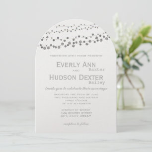 Modern Gray Tones Garland Wedding Invitation