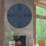 Modern Gray with Gold Trim Acrylic Wall Clock<br><div class="desc">Modern Gray with Gold Trim Acrylic Wall Clock. A smokey gray toned clock with roman numeral lettering trimmed in gold, or you can switch this to black for an equally beautiful look. A classic clock with a modern minimalist flare in a beautiful shade of smokey gray with navy undertones. Great...</div>