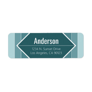 Modern Grayish Green Geometric Return Address 