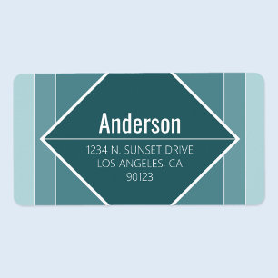 Modern Grayish Green Geometric Return Address  Label