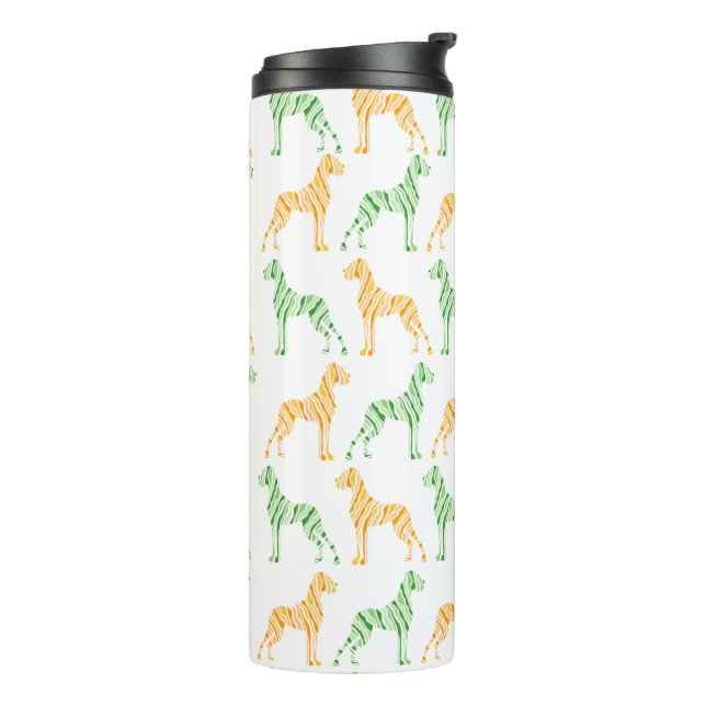 Modern Great Dane pattern Thermal Tumbler (Rotated Left)