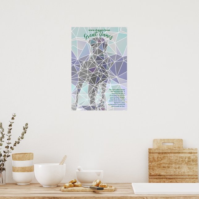 Modern Great Dane Poster green  (Kitchen)