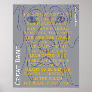 Modern Great Dane Poster green