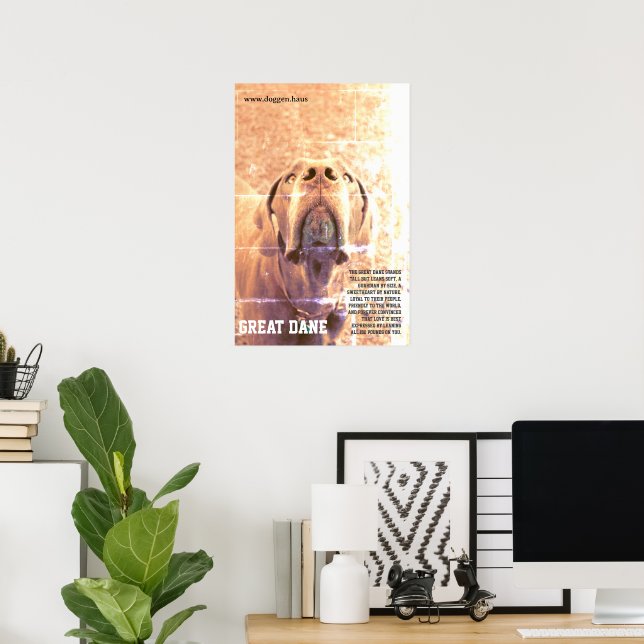 Modern Great Dane Poster green  (Home Office)