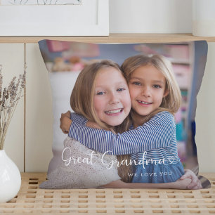 Modern Great Grandma 2 Photos Cute Heart Cushion