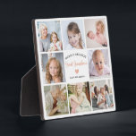 Modern Great Grandma 8 Photo Collage Heart Plaque<br><div class="desc">Create your own 8-photo collage for your wonderful great-grandmother with this black and white modern plaque. It features the heartfelt message, "World's greatest Great Grandma" and a simple pink heart. Ideal for a birthday or Christmas gift, this plaque can be personalised with pictures of favourite great-grandchildren, transforming it into a...</div>