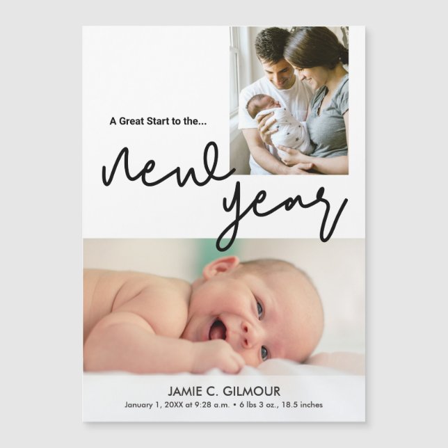 Modern Great Start to the  New Year Baby Photos (Front)