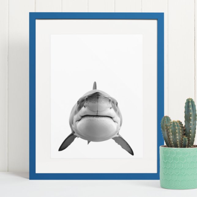 Modern Great White Shark Portrait  Poster (Creator Uploaded)