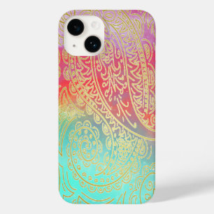 Modern gredient and gold damask watercolor Case-Mate iPhone 14 case