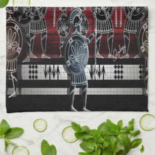 Modern Greek Black Figure Tea Towel