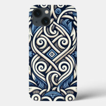 Modern Greek blue and white pattern