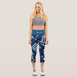 Modern Greek Geometry Activewear Women's Perform Capri Leggings
