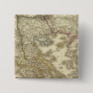 Modern Greek Islands, Albania, Macedonia 15 Cm Square Badge