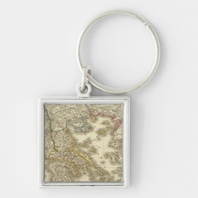 Modern Greek Islands, Albania, Macedonia Key Ring (Front)