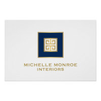 Modern Greek Key Gold/Navy Blue Logo Download