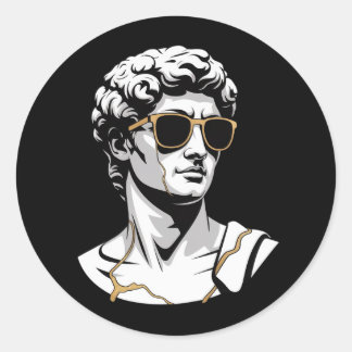 Modern Greek Statue Sunglasses Aesthetic T-Shirt Classic Round Sticker