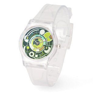 Modern Green Abstract Deco Delight Watch