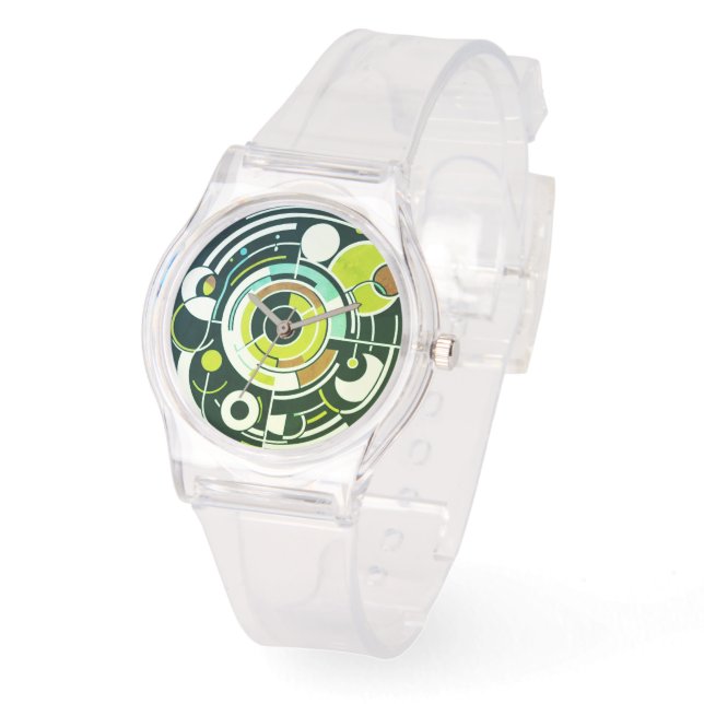 Modern Green  Abstract Deco Delight Watch (Angle)