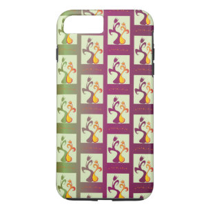 Modern Green and purple Tulip Couple pattern iPhone 8 Plus/7 Plus Case