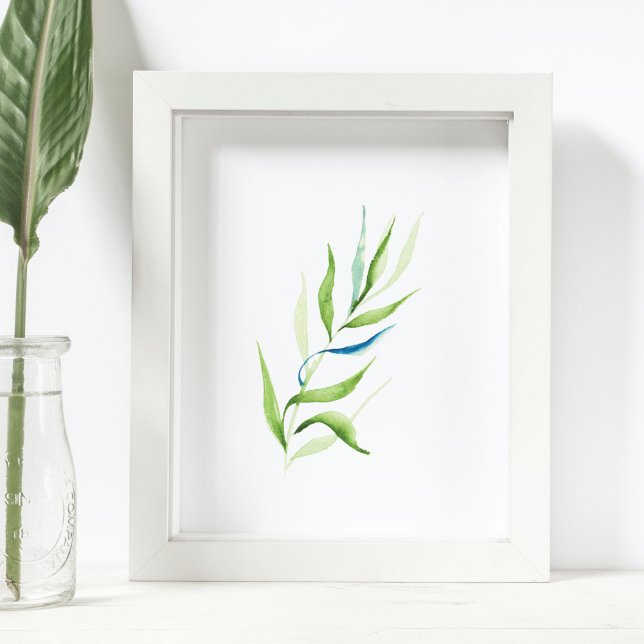 Modern Green and White Botanical Print (Creator Uploaded)