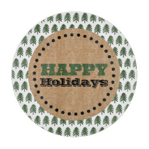Modern Green and White Christmas Tree Cutting Board