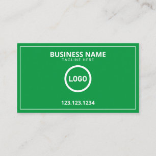 Modern Green and White Logo Landscaper Lawn Mowing Business Card